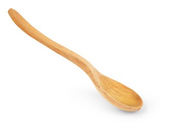 Traditional wooden spoon isolated on white background