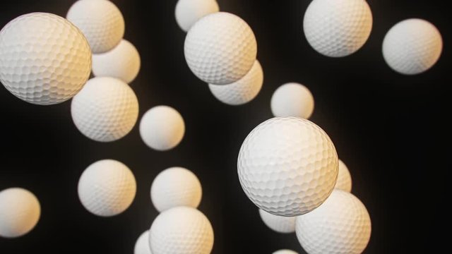 Looping golf ball animation floating in an empty space.