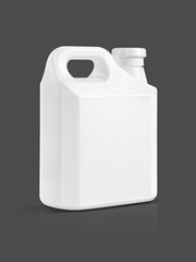 blank packaging white plastic gallon isolated on gray background