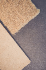 compressed thermal insulating hemp fiber panels