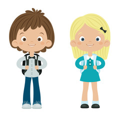School boy and girl