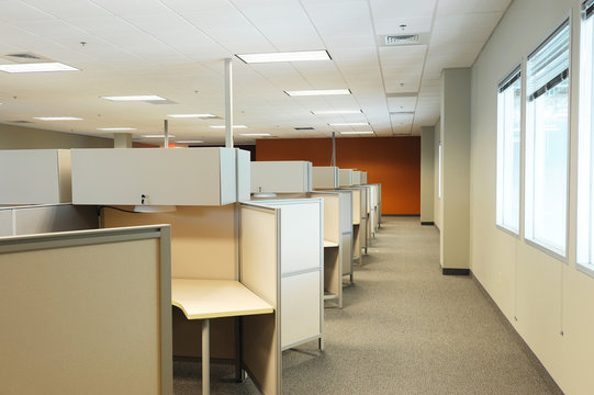 cubicles in office