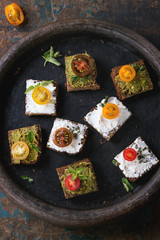 Small sandwiches with tomatoes