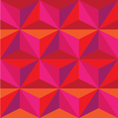 Obraz premium pattern of red and pink stars of the triangle