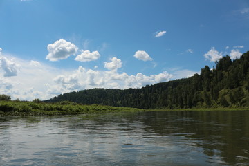 Берег реки в лесу