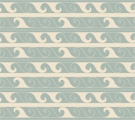 Antique seamless background 445 curve wave primitive geometry pattern
