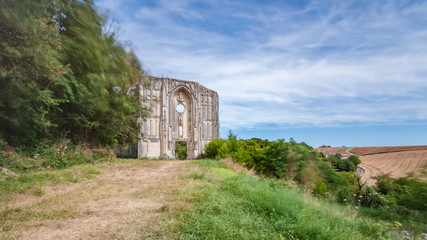 Fototapeta na wymiar Old church and abbey ruins in the Loire Valley, France,