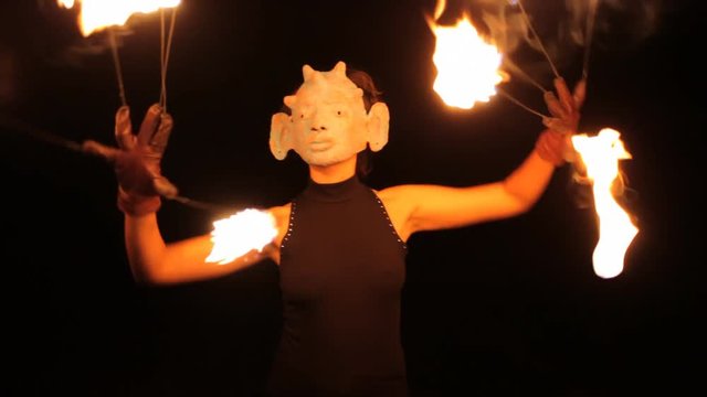 fire performance on the beach