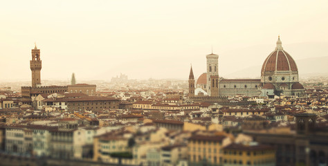 Golden sunset of Florence, Italy.