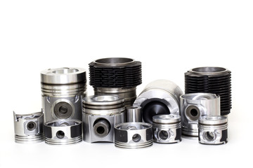 auto piston parts white background isolated
