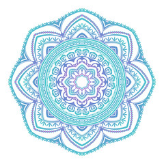 Abstract ethnic colored mandala ornamental pattern. Unique oriental style hand drawn design elements