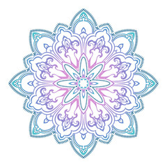 Abstract ethnic colored mandala ornamental pattern. Unique oriental style hand drawn design elements