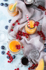 Melon and blueberries smoothie