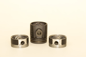 auto piston parts white background isolated