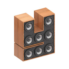 Wood speaker font