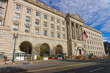 Department of Commerce of United States Government in Herbert C Hoover Building - obrazy, fototapety, plakaty