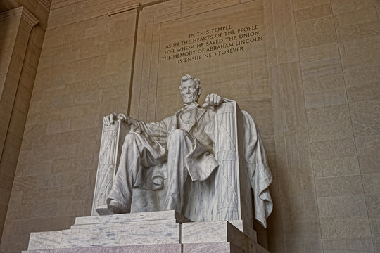 Abraham Lincoln monument in Washington DC USA