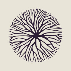 Obraz premium Koncepcja ilustracja kształt koła gałąź drzewa