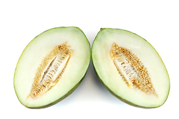 fresh melon cut in half
