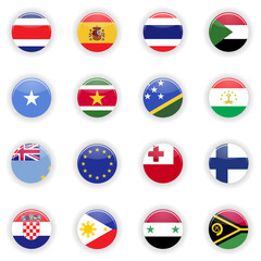 Flags set. Universal flags set to use for web and mobile UI vector illustration