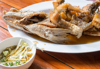 Fried Fish with fish sauce