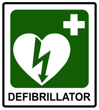 Automated External Heart Defibrillator Safe Condition Vector Sign