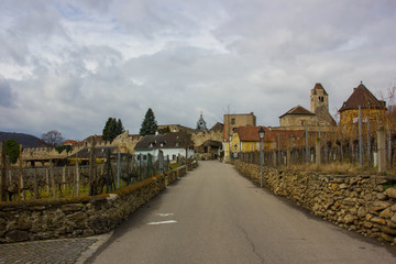 Fototapeta premium Durnstein, Wachau, Austria. Early spring.