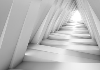 Fototapeta premium Abstrakcjonistyczny tunel w szarych notatkach. Światło na końcu tunelu