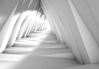 Abstract tunnel in the gray notes. The light at the end of the tunnel