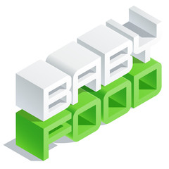 Slim 3D isometric text Baby food