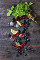 Berries, lime, mint and ice