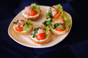 catering table set service with silverware