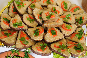 catering table set service with snack