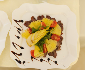 catering table set service with silverware