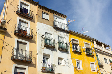 Fototapeta na wymiar Typical colorful houses in the city of Cuenca, Spain