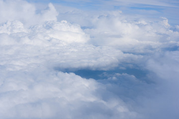 Clouds. view from the window of an airplane