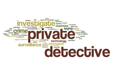 Private detective word cloud