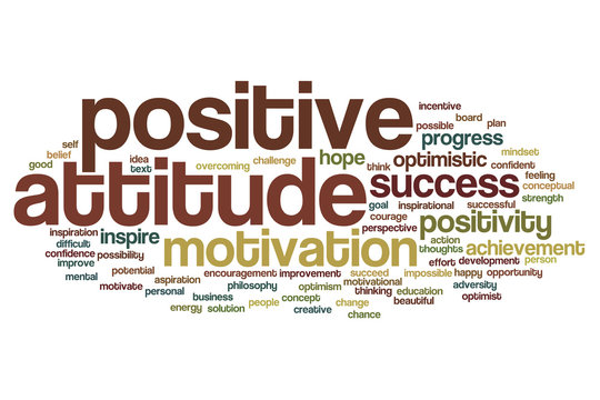 Positive attitude word cloud