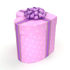 3D rendering Pink box heart