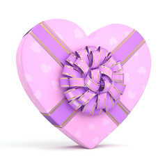 3D rendering Pink box heart