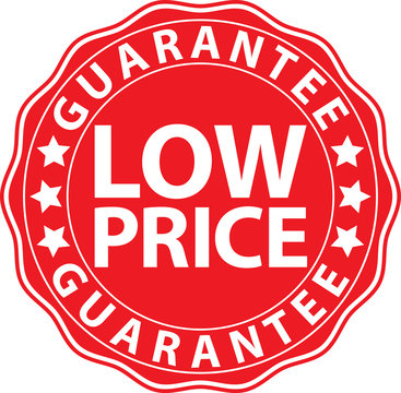 Low Price Guarantee Red Sign, Vector Illustration