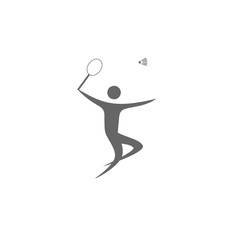 Fototapeta na wymiar Silhouette of badminton players. Minimalism. Icon.