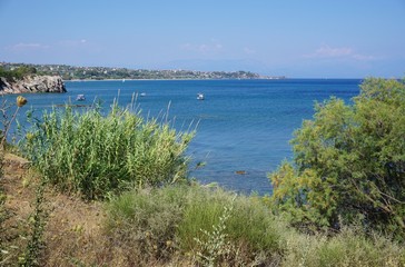 The Messenia coast between Methoni and Koroni in Greece