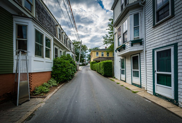 Houses and narrow street in Provincetown, Cape Cod, Massachusett