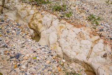 The road surface is water erosion