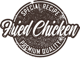 Vintage Fried Chicken Menu Stamp