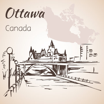 Ottawa Rideau Canal courtesy.Ottawa and map