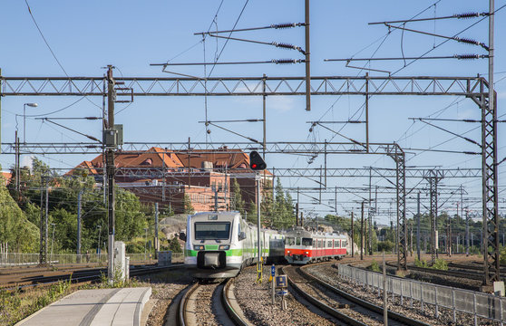 Fototapeta Pasila tain station in Finland