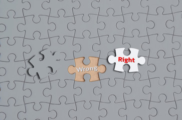Many puzzles with word Wrong and one puzzle with a word Right ,