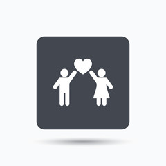 Couple love icon. Traditional young family sign.